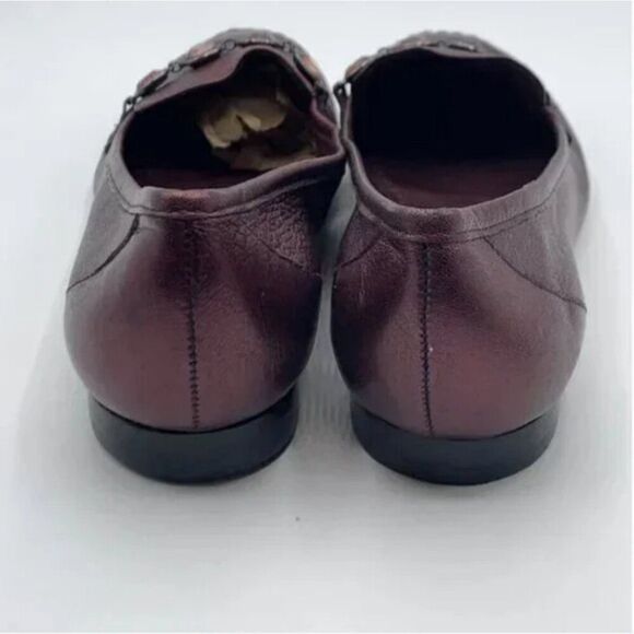 Antonio Melani Women's Maroon Iridescent Loafers Flat w/Rhinestone Detail Size 7 - Picture 5 of 11
